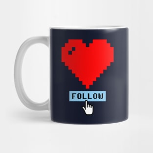 8 bit Pixel Valentine Cute Heart Social Media Love Lessons Mug